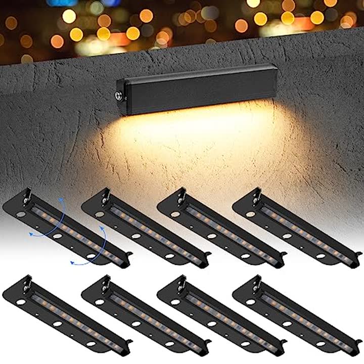 Kwinmyso Black 8-Pack 7inch 3W 2700K Soft White Hardscpe Lighting