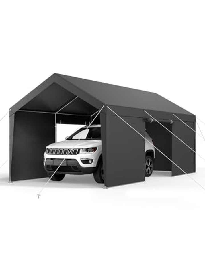 VEVOR Upgraded 10x20 FT Heavy Duty Carport Canopy with Roll-up Windows