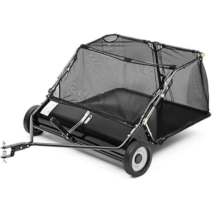 YITAMOTOR 42" Tow-Behind Lawn Sweeper with Branch Splash-Proof Net